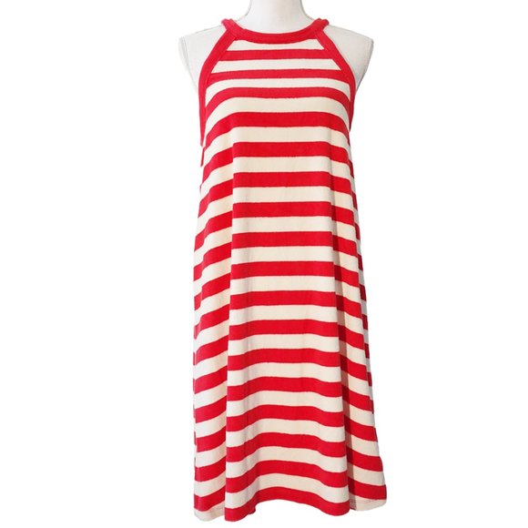 NWOT: GAP Terry Cloth Towel Red & White Stripe Dress - Picture 4 of 10